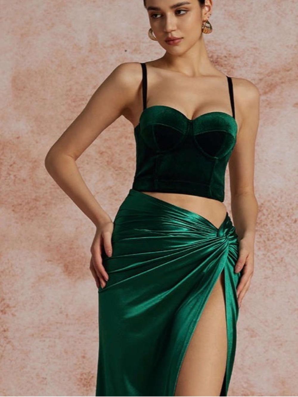Emerald Green Velvet Corset Bustier Top XS NWT Glam Luxe